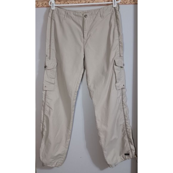 Athleta 8 Tan Cargo Pocket Outdoor Hiking Camping Casual Pants - Picture 1 of 7